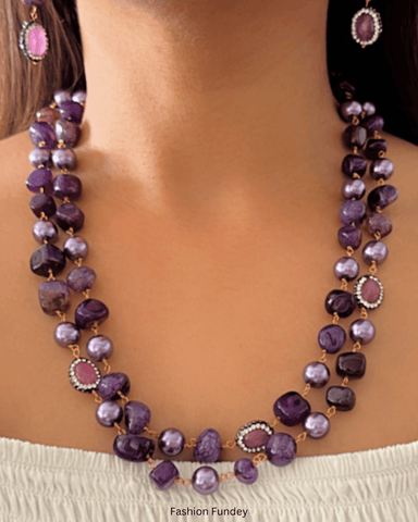 Purple Pakhi Layered Mala