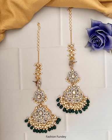 Green Zubaida Long Earrings