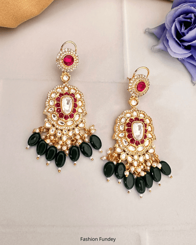 Red Green Gulzaar Earrings