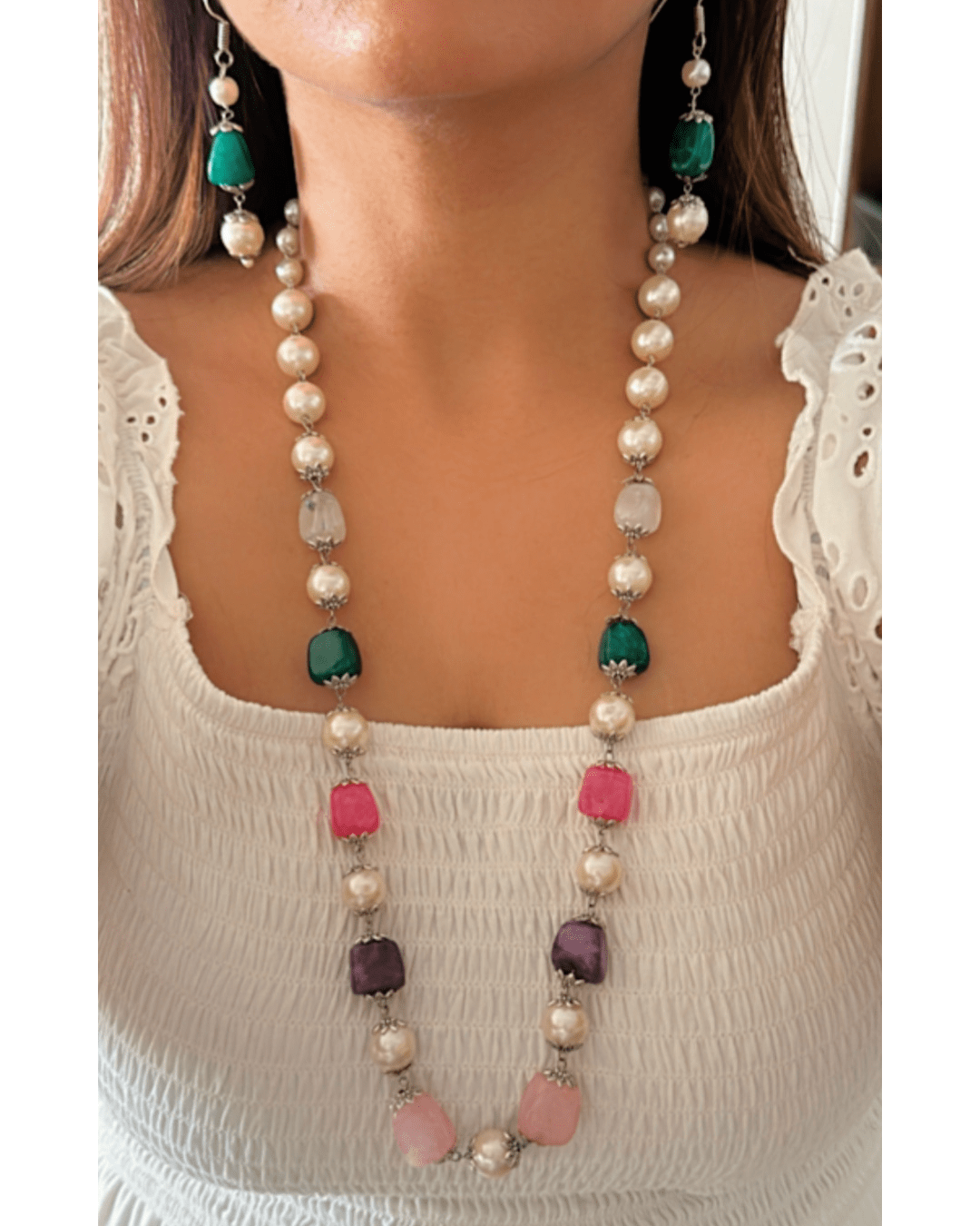 Multi-Coloured Reha Pearl Mala