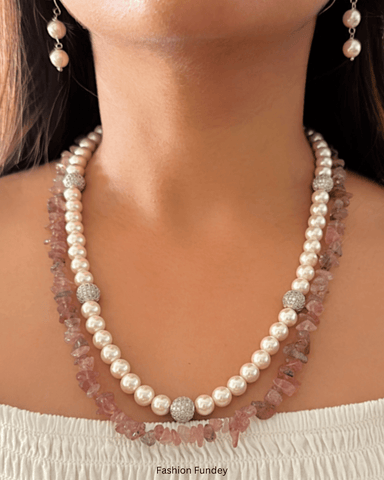 Rose Pink Rida Layered Mala