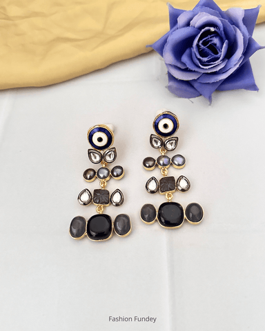 Black Evil Eye Asvi Earrings