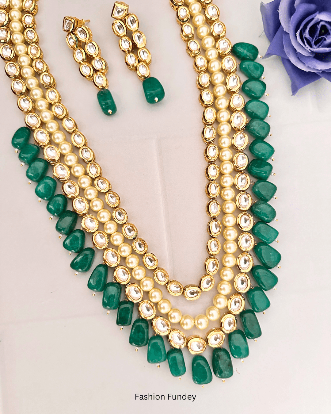 Green Kashvi Rani Haar Layered Necklace