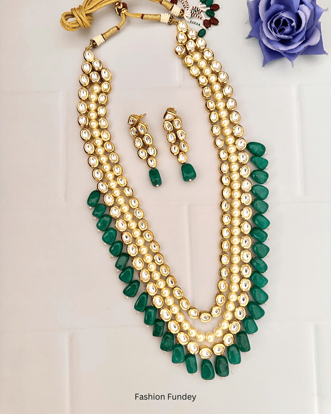 Green Kashvi Rani Haar Layered Necklace