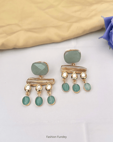 Mint Green Azzah Dangler Earrings