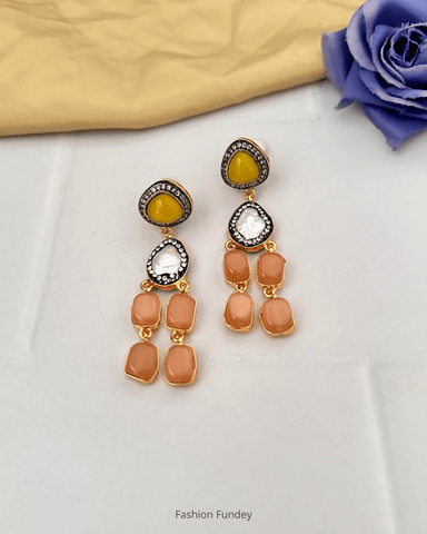 Peach Hiya Dangler Earrings