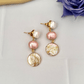 Peach Roma  Pearl Earrings