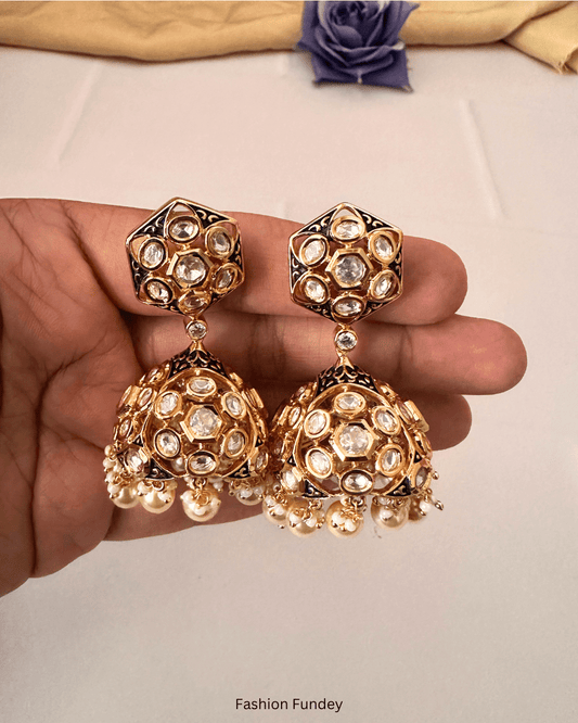 Black Adaa Jhumkis