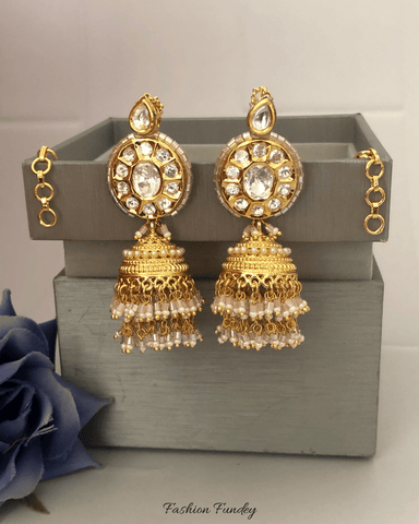 White Garima Jhumkis