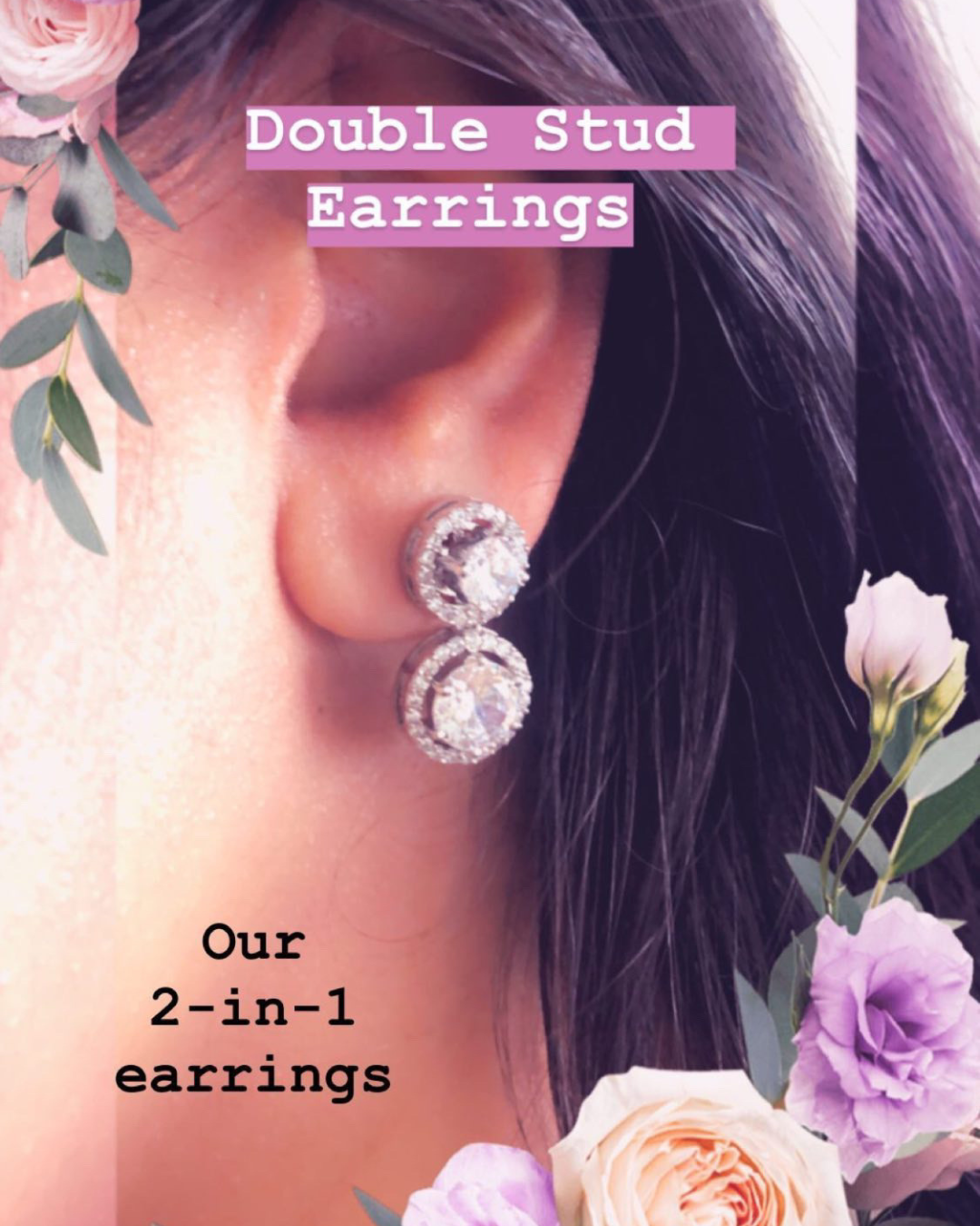 Silver Ariel 2-in-1 AD Earrings