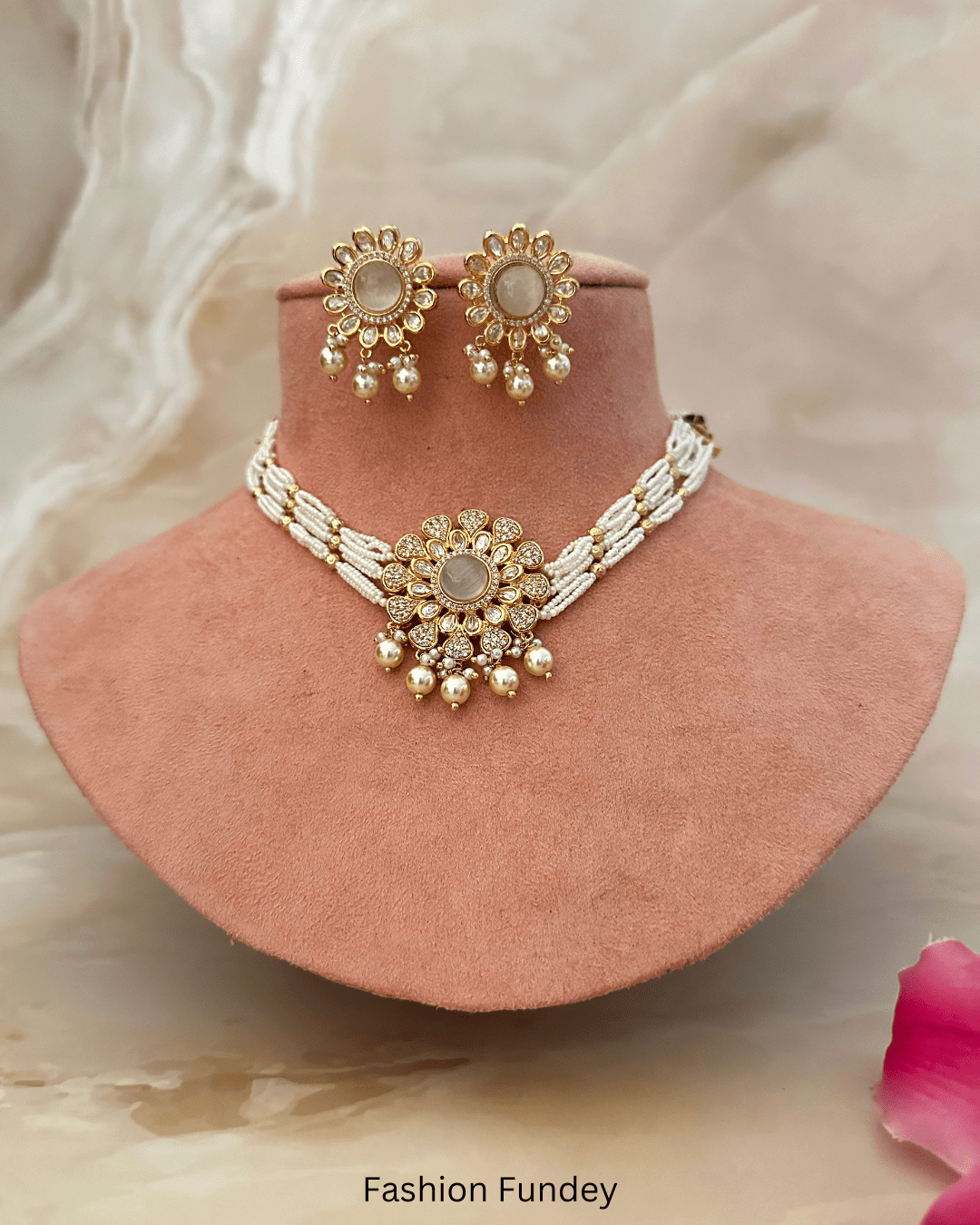 Ivory White Laafz AD Kundan Choker