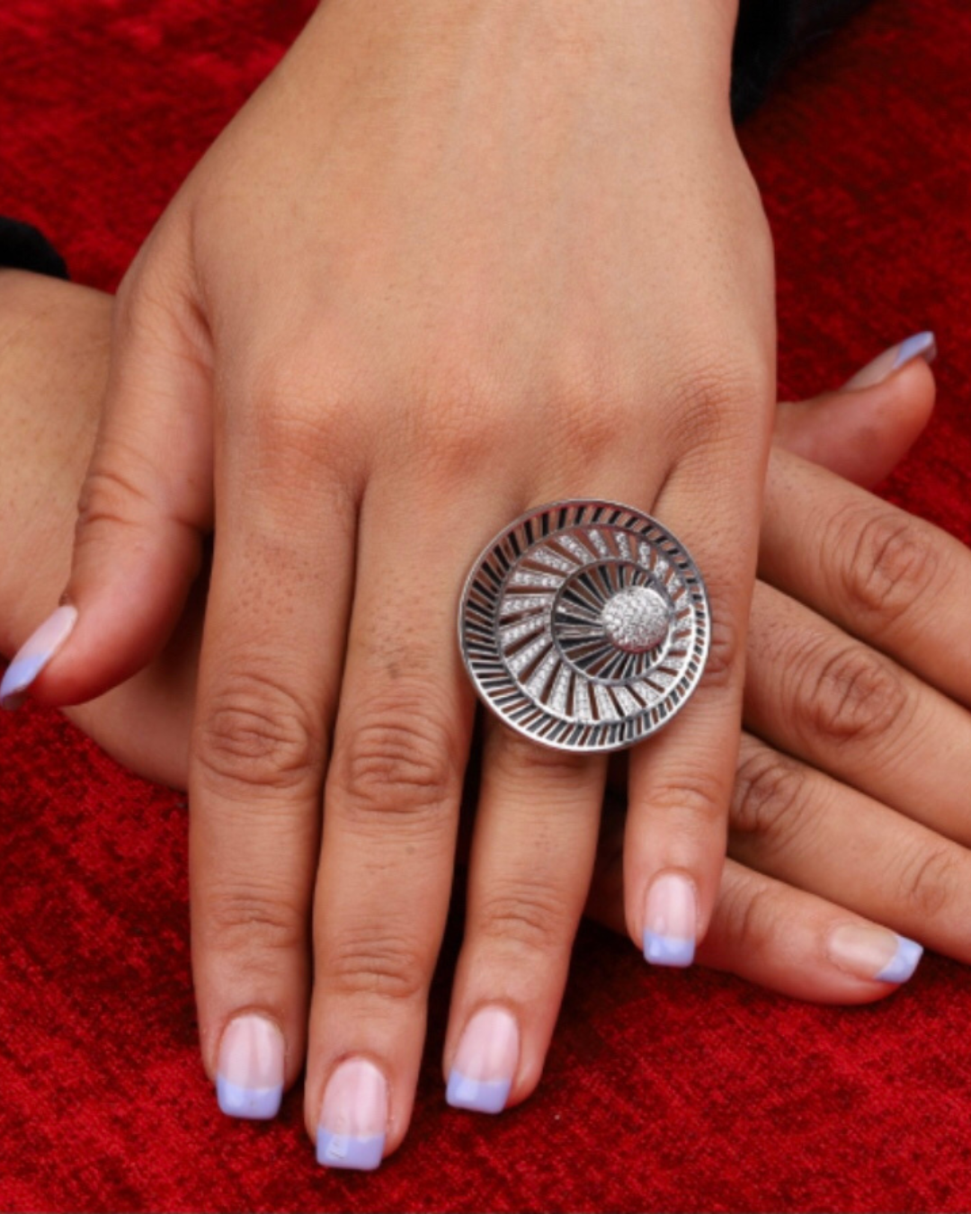 Silver Belle Geometric Ring