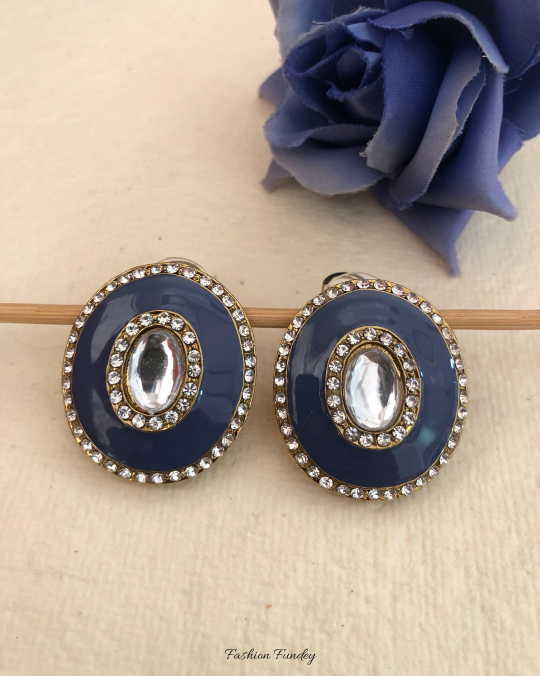 Dark Blue Moha Studs