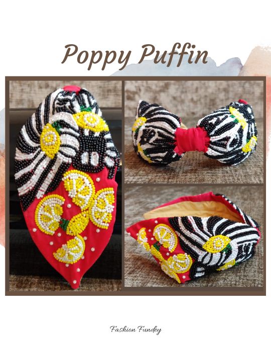 Red Puffin Poppy Headband