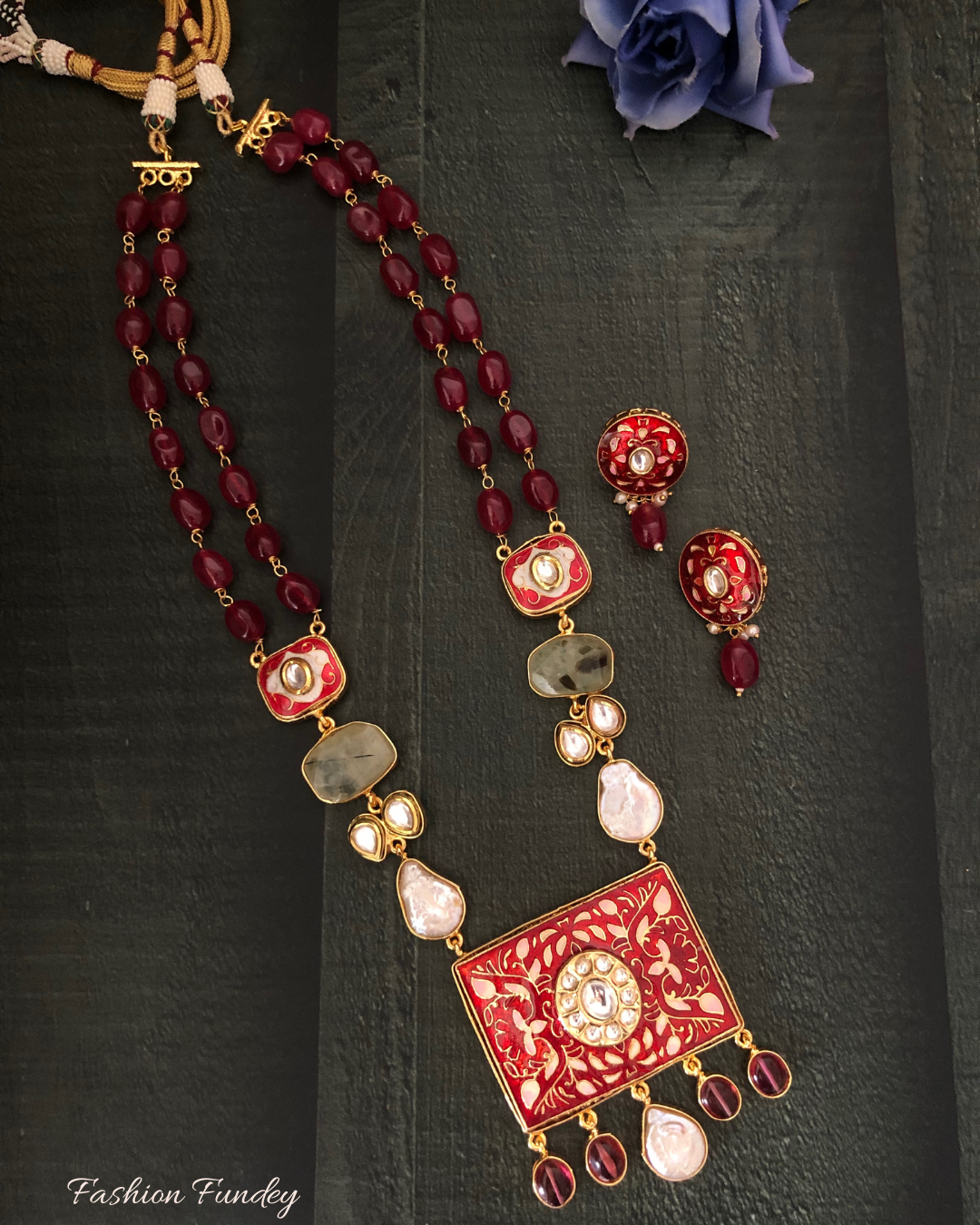 Red Maroon Meera Necklace