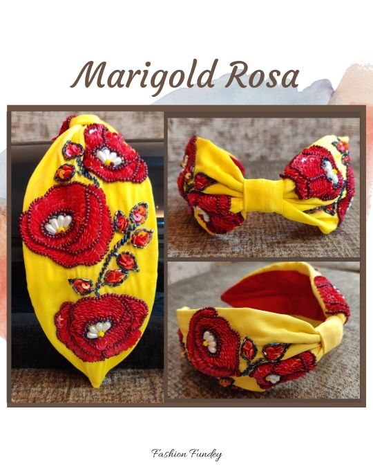 Yellow Rosa Marigold Headband