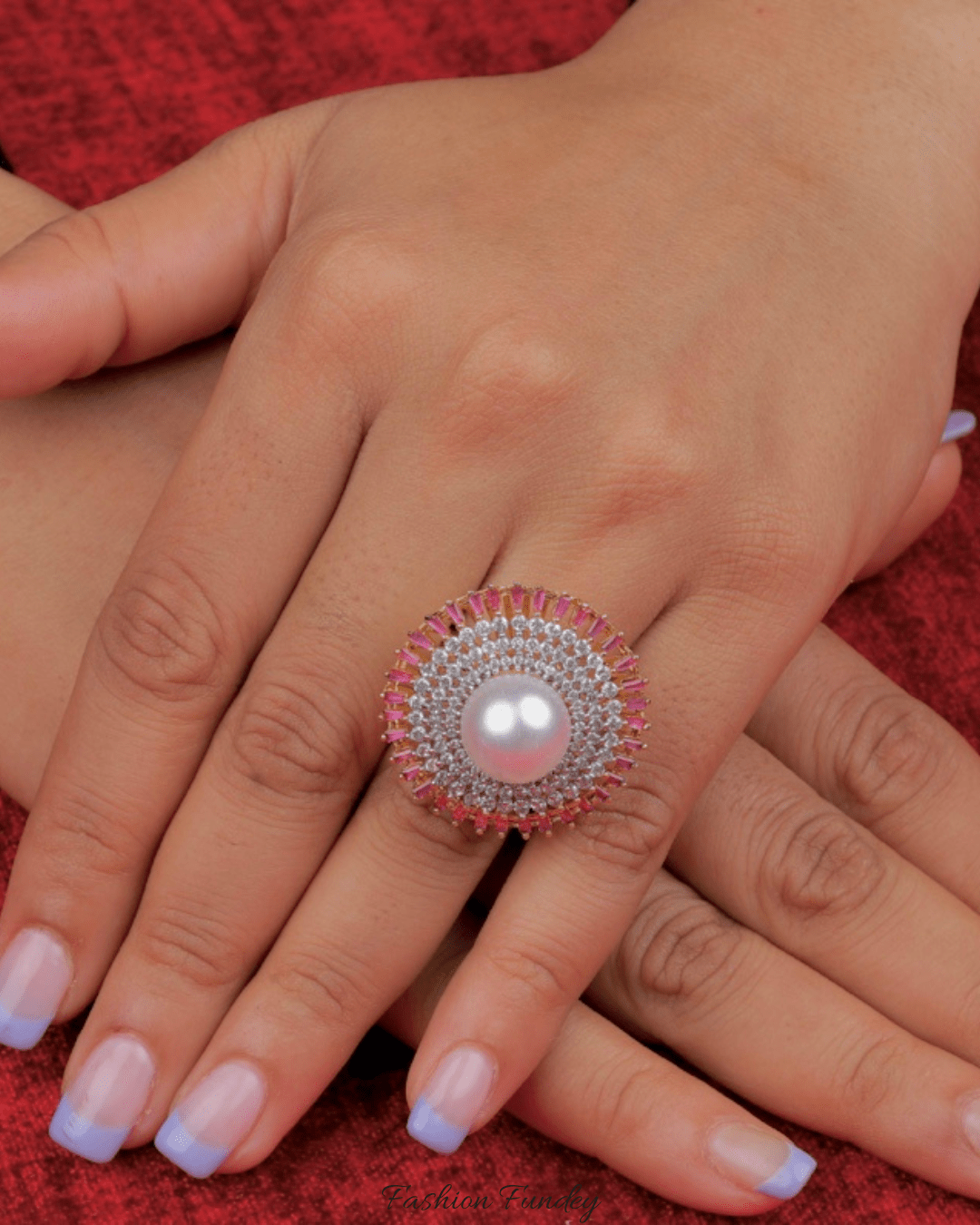 Red Athena Pearl Ring