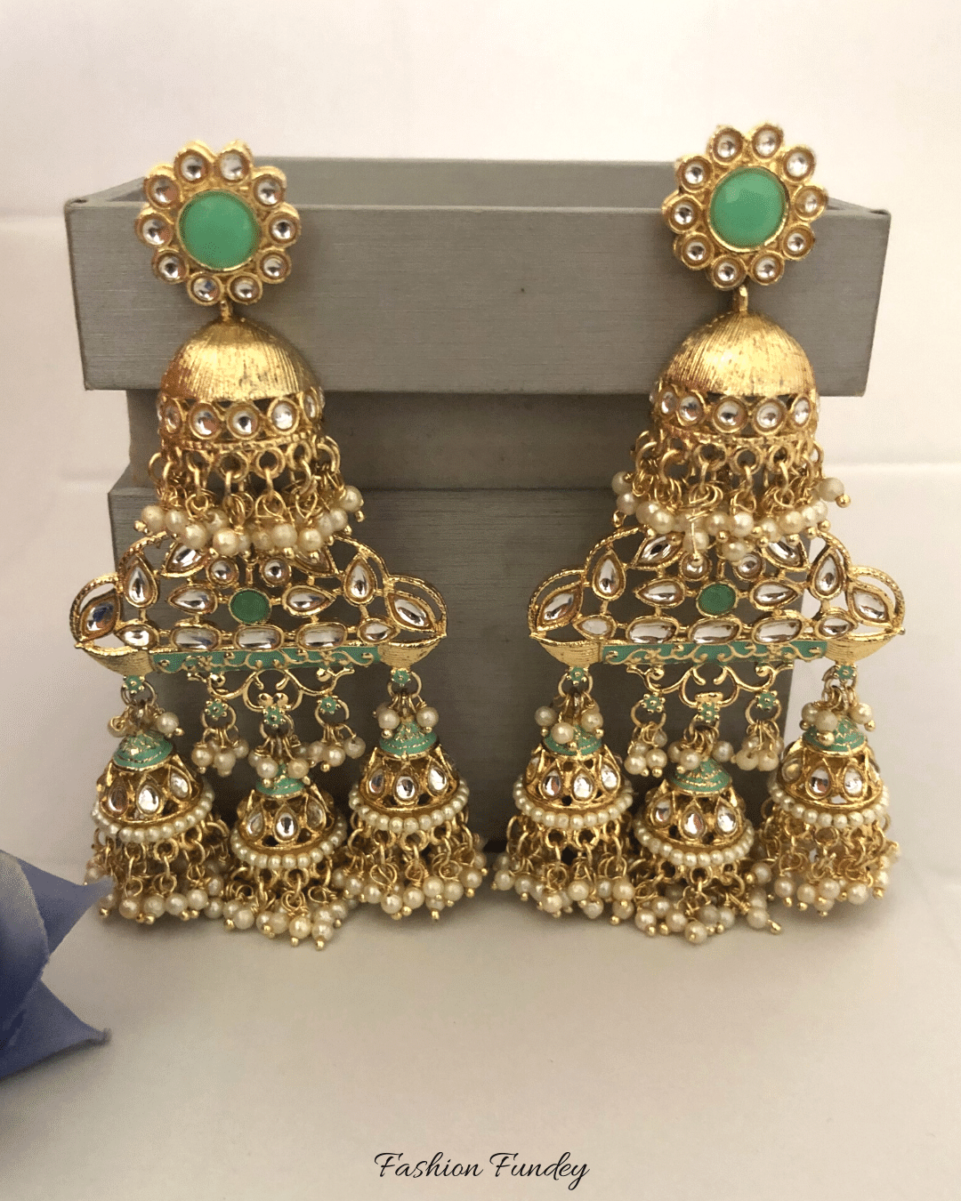 Mint Green Gauri Jhumkis