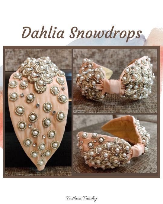 Peach Snowdrops Dahlia Headband