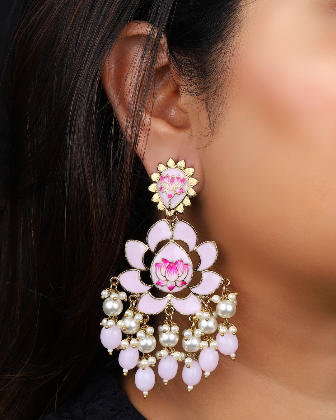 Resin Earrings || Light Pink Coral Glitter – Shop Laura Lee Designs