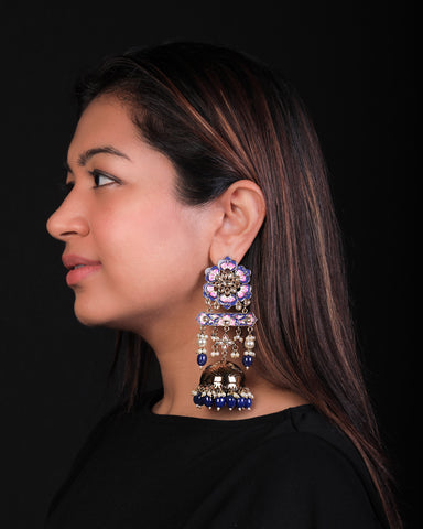 Dark Blue Naveli Jhumkis