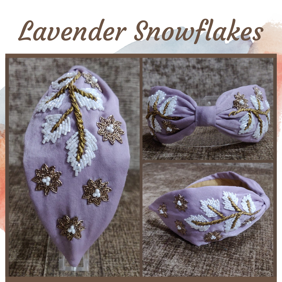 Pink-Purple Snowflakes Lavender Headband