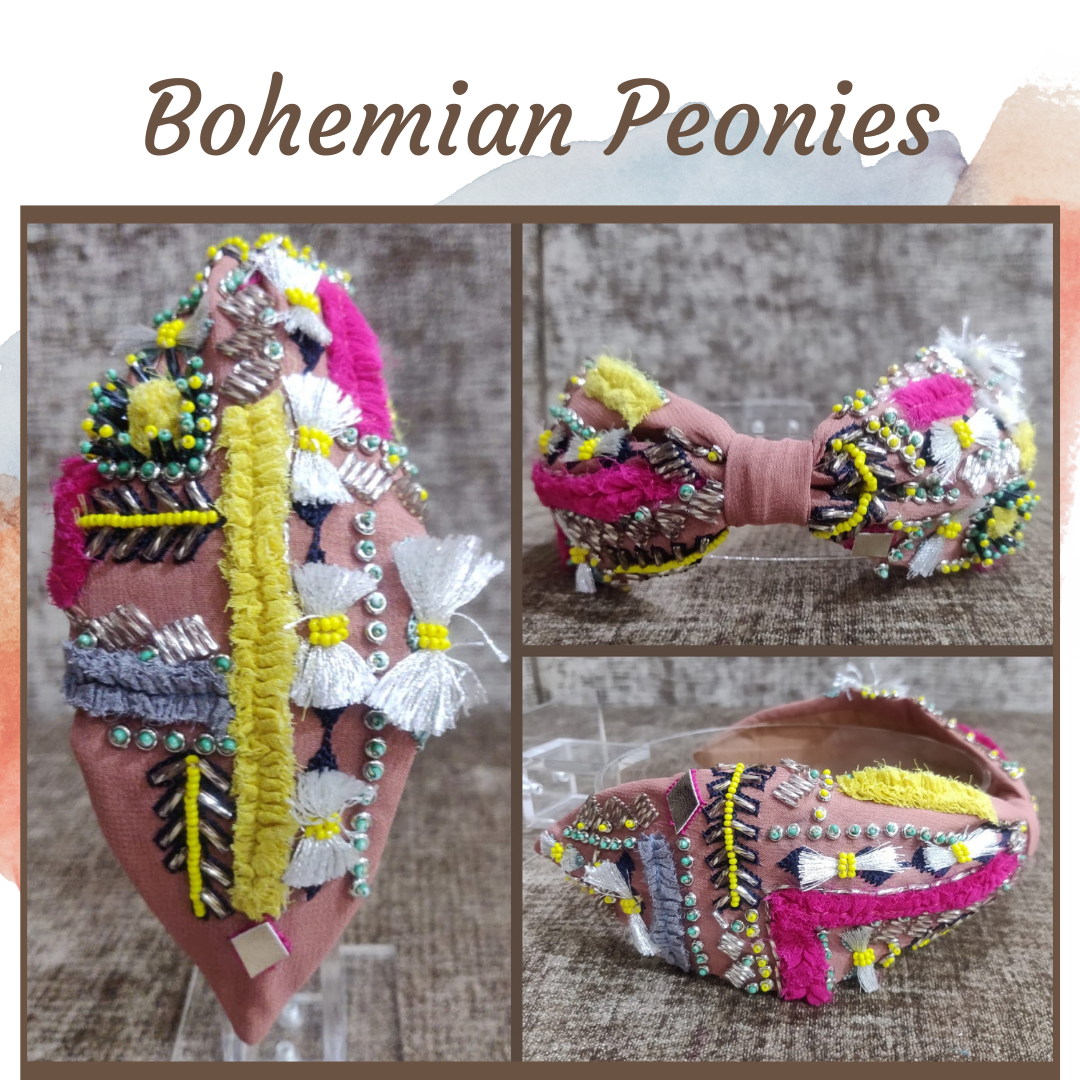 Bohemian Peonies Headband