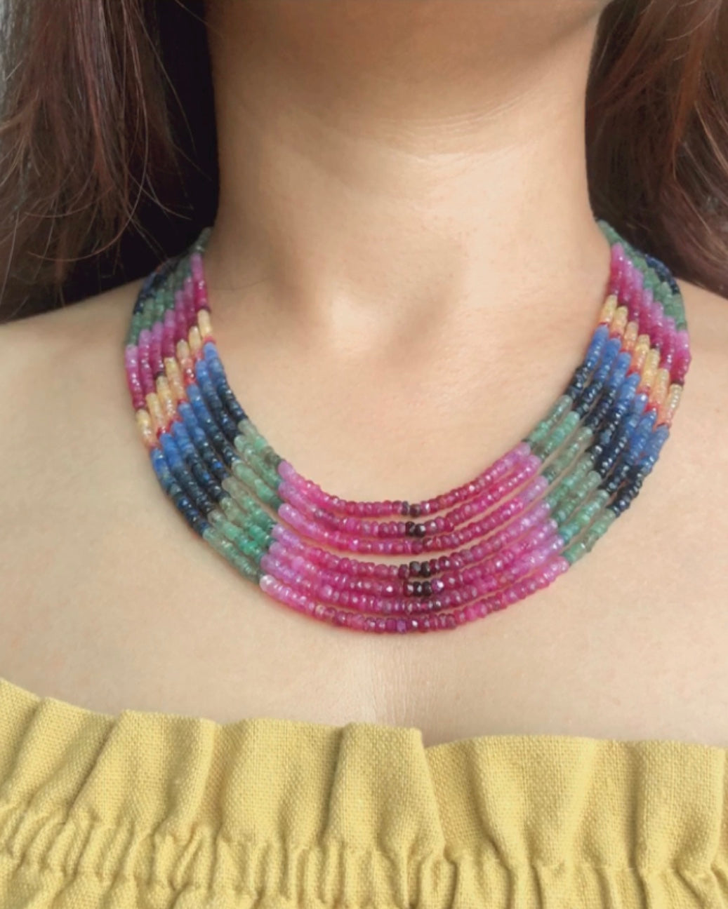 7 Layered Real Gemstone Necklace