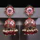 Red Eshika Jhumkis