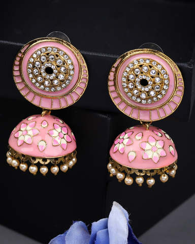 Pink Noor Jhumkis