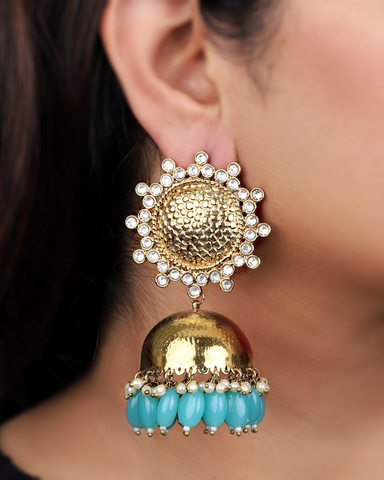 Blue Toshani Jhumkis